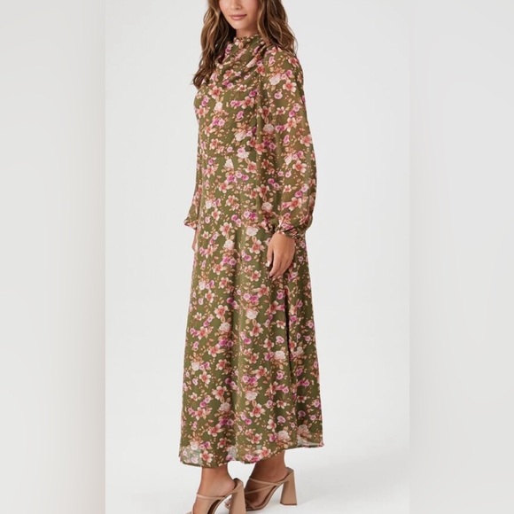 Floral Print Cowl Neck Maxi Dress Forever 21 XS - Picture 7 of 12